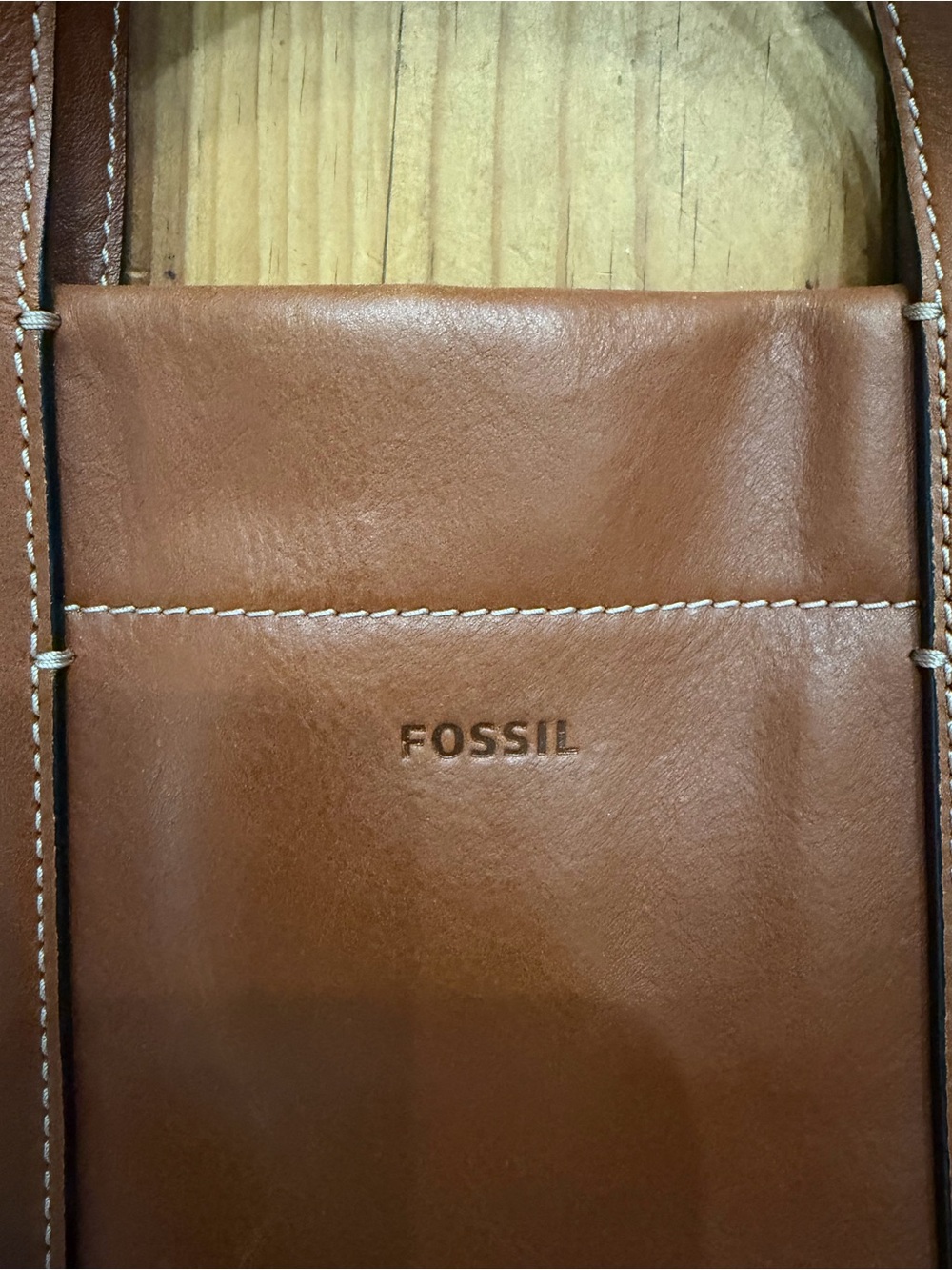 Fossil Brown Leather Tote Bag - Picture 5 of 8